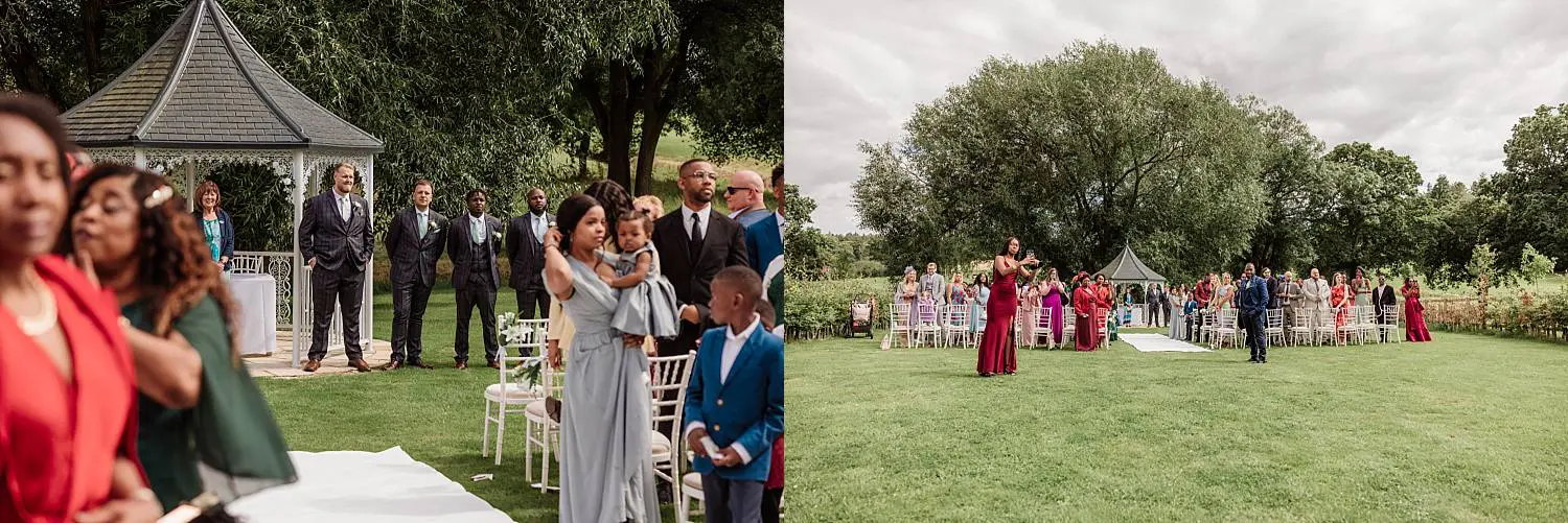 wedding at East Horton Golf Club with white gazebo ceremony in summer