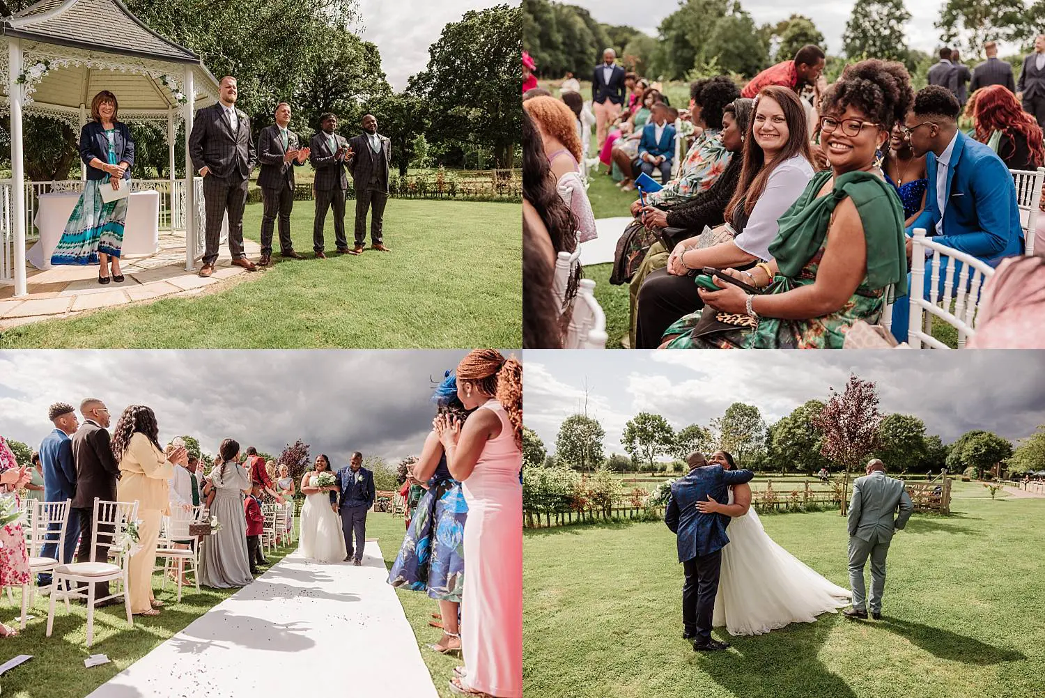 wedding at East Horton Golf Club with white gazebo ceremony in summer
