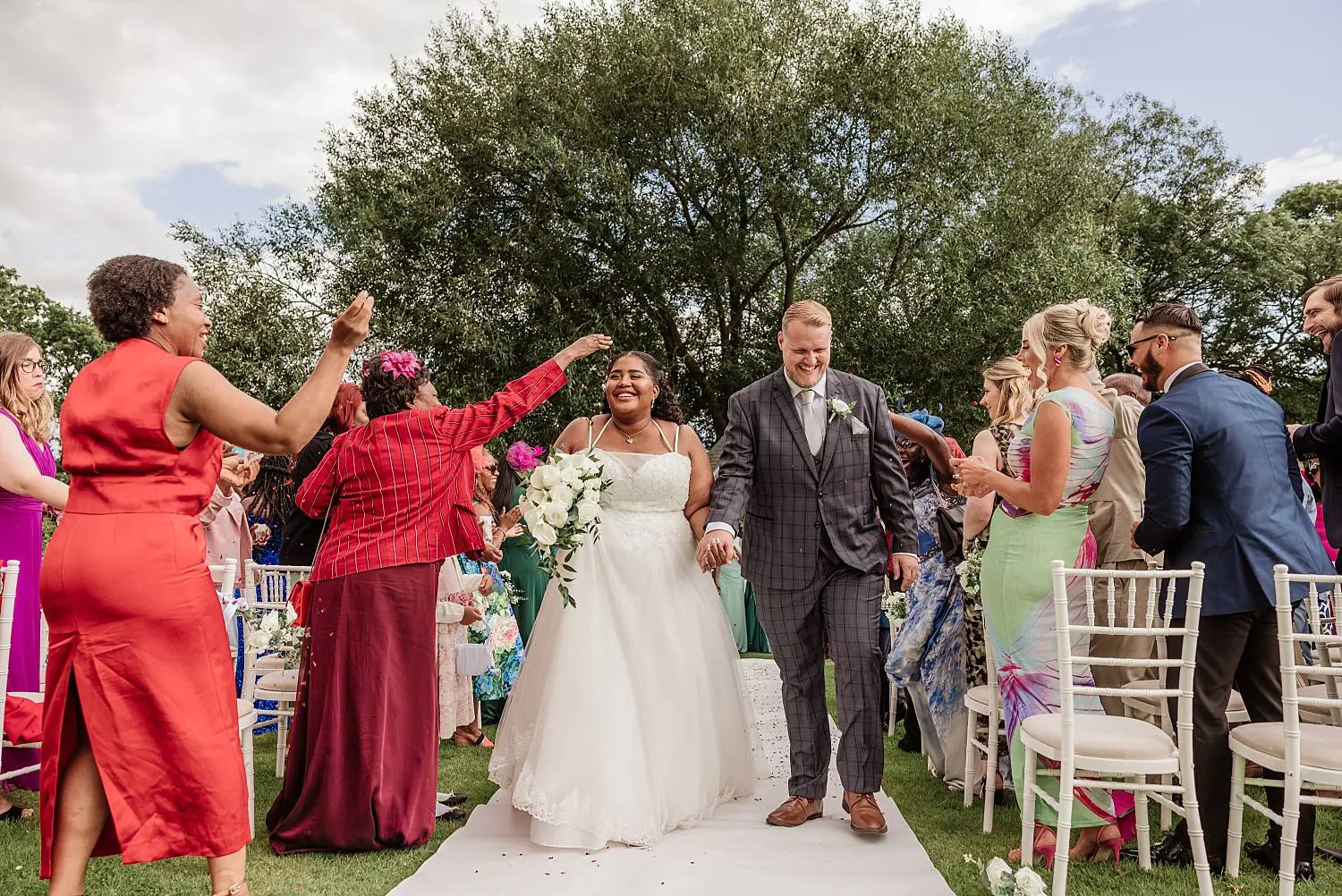 wedding at East Horton Golf Club with white gazebo ceremony in summer