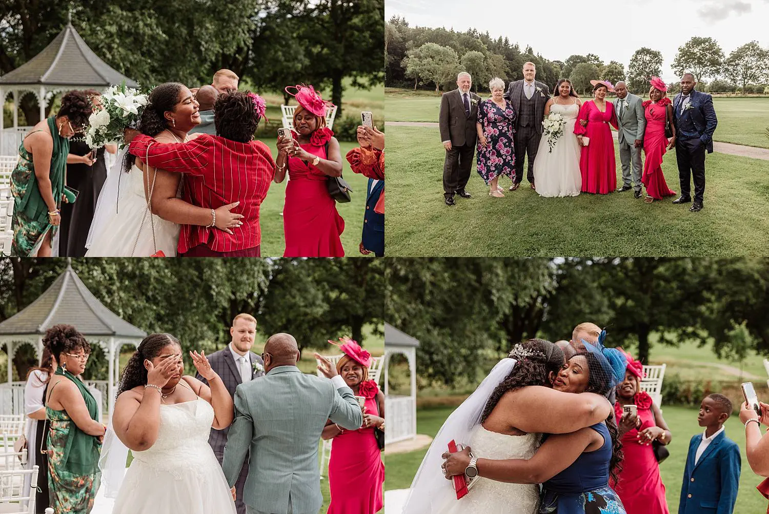 wedding at East Horton Golf Club with white gazebo ceremony in summer