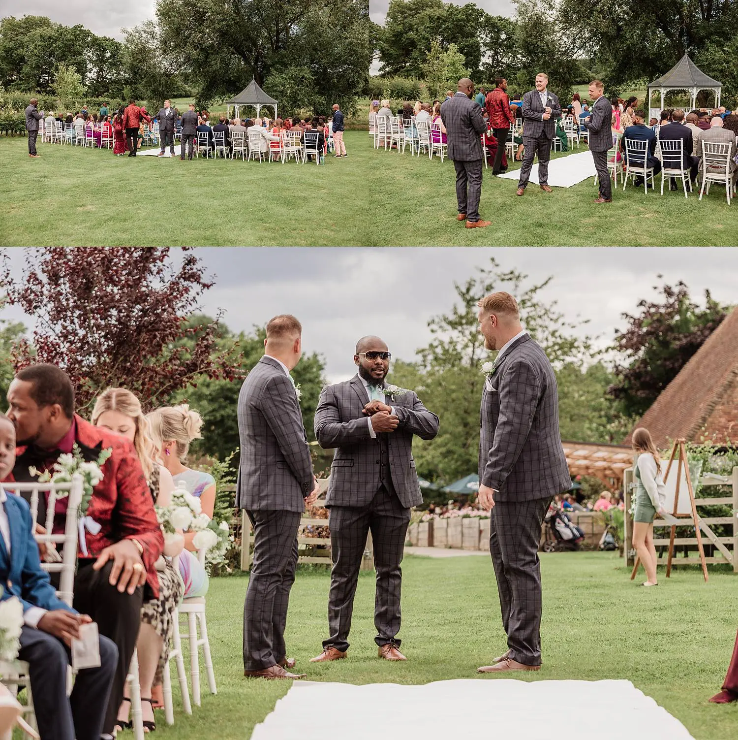wedding at East Horton Golf Club with white gazebo ceremony in summer