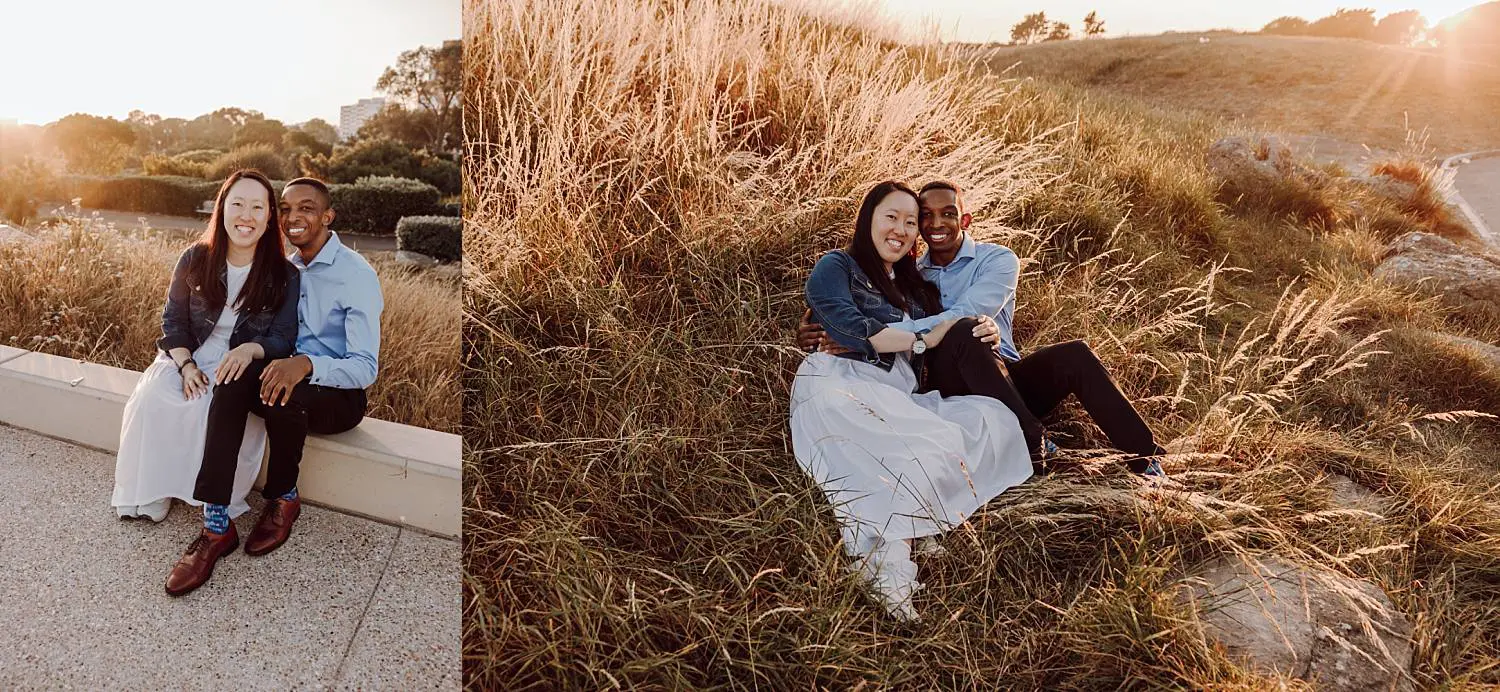Sunset engagement photos near South Parade Pier, Southsea