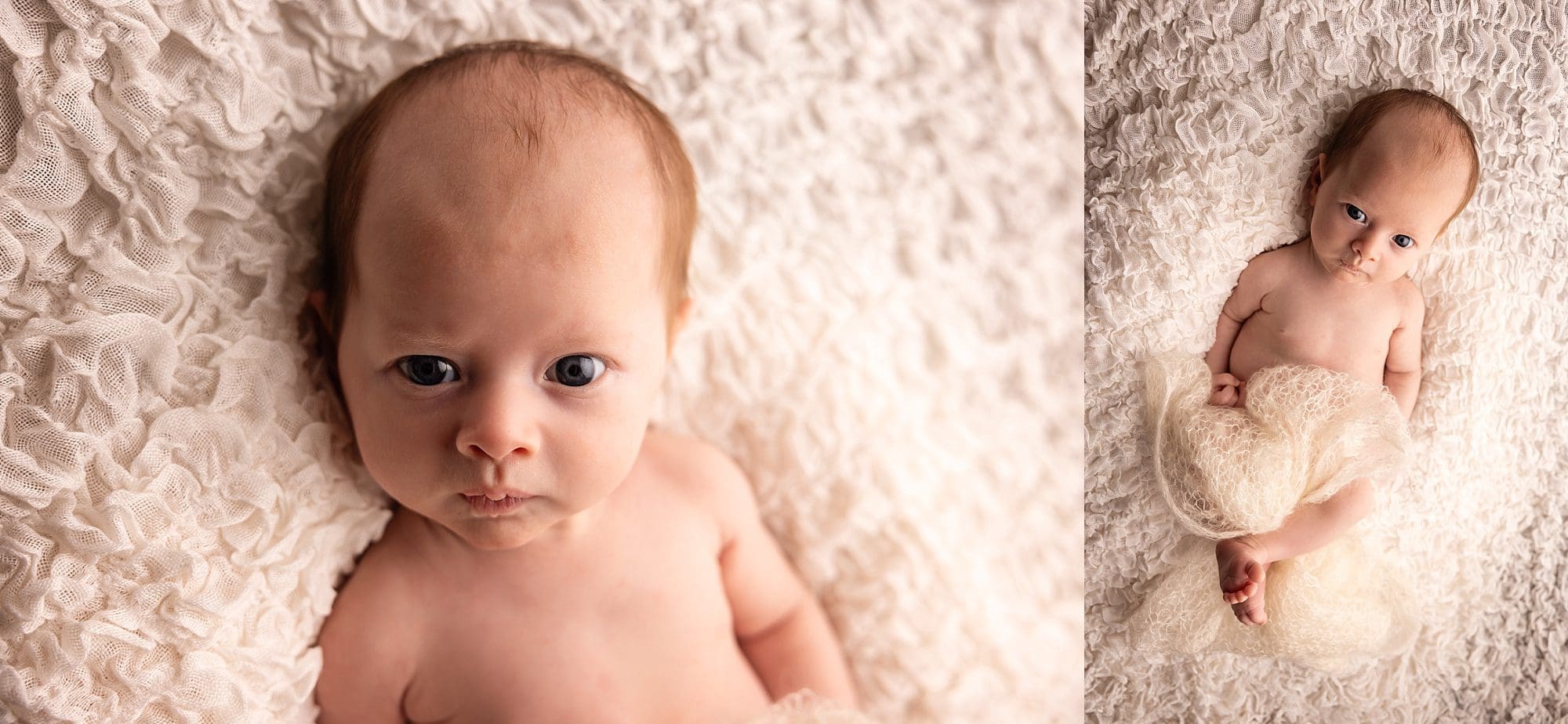 relaed newborn baby during photosession in professional newborn studio by Ania Photo