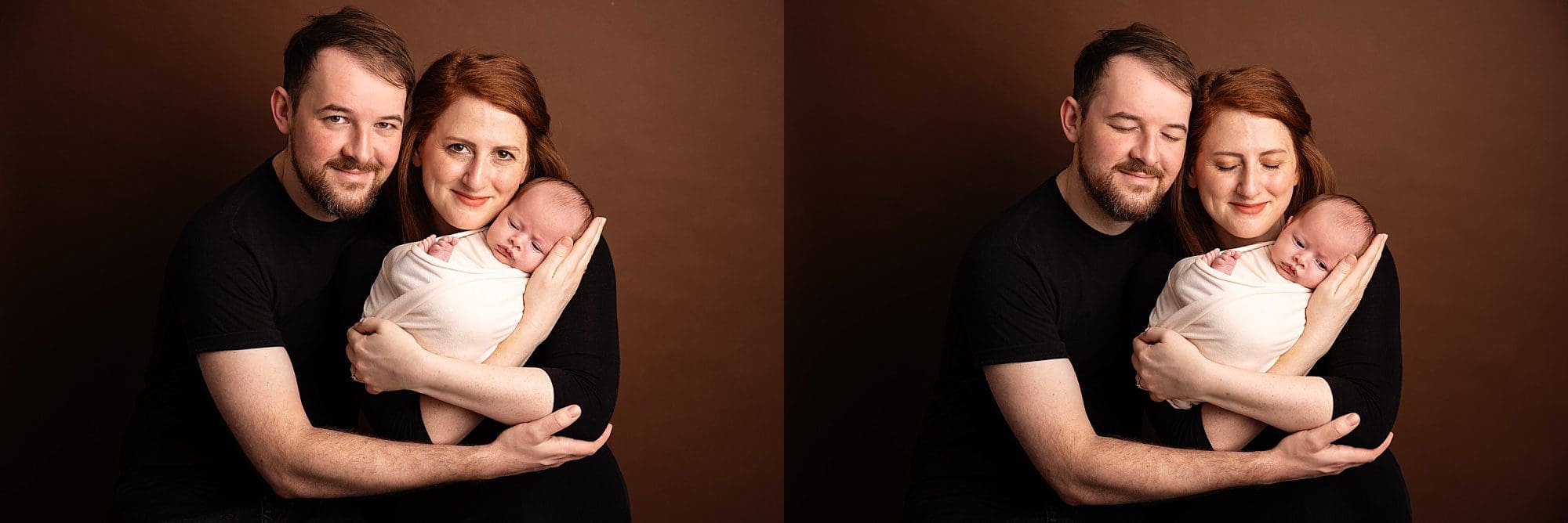 newborn photographer Havant Ania Photo, parents in studio with newborn baby, professional photo session Portsmouth Hampshire