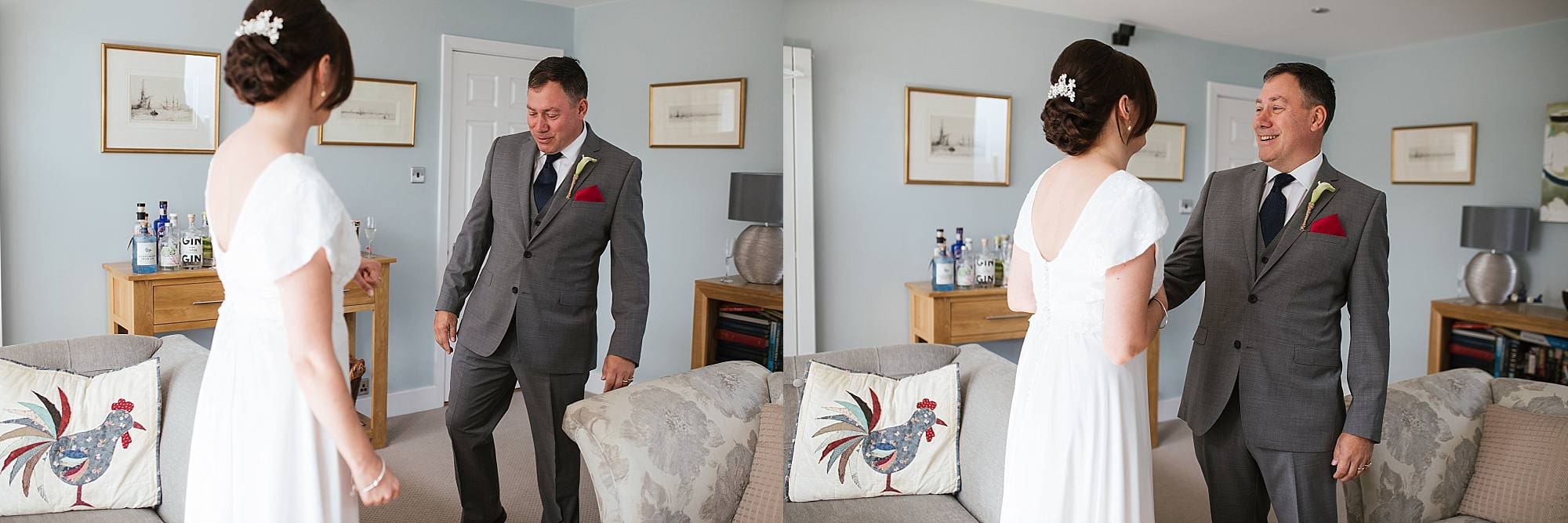 father first look bridal  preparations Portsmouth Hampshire wedding photography Ania Photo