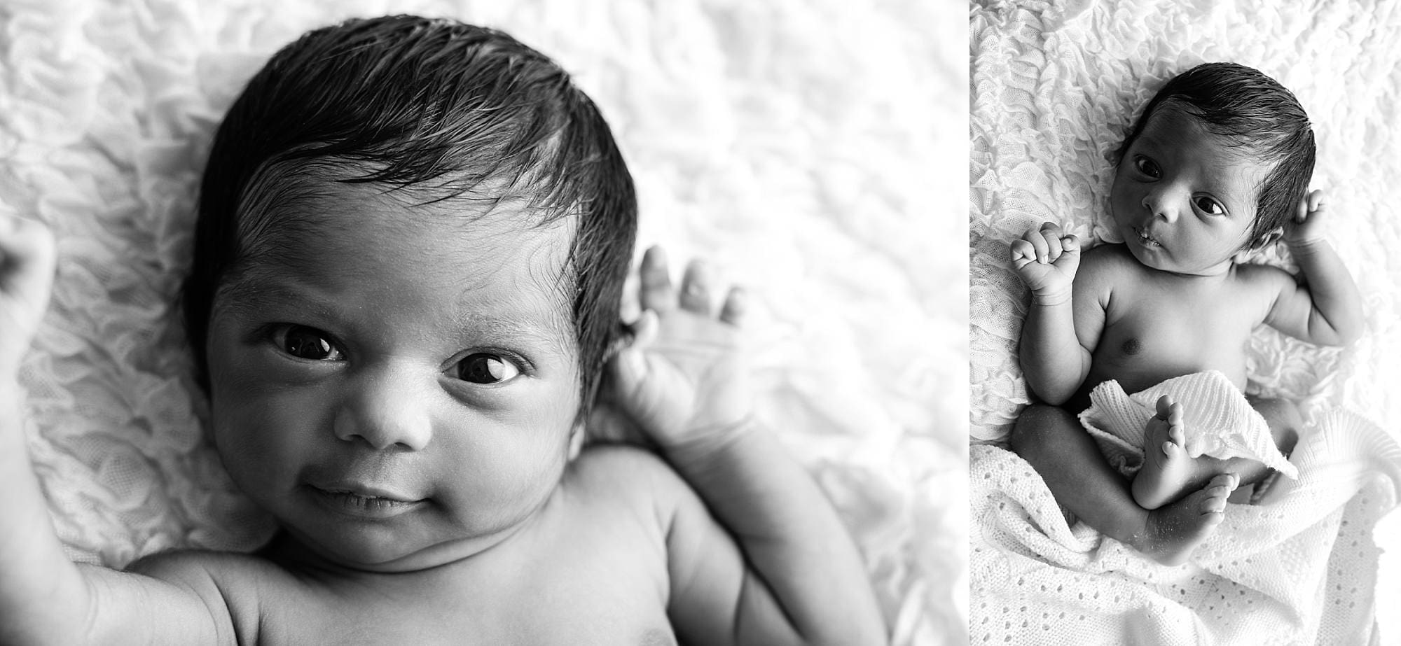 Newborn baby in a peaceful, natural pose captured by photographer in Emsworth, Hampshire