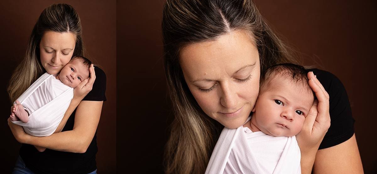 mum and baby portrait cuddling, Ania Photo, Newborn photographer Chichester West Sussex photo session