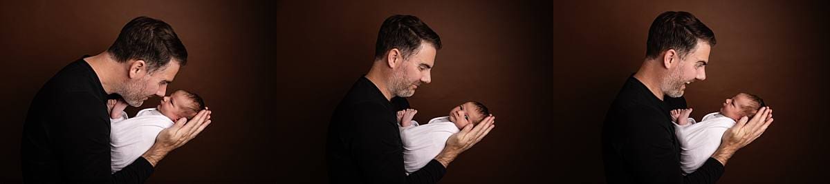 dad holding baby, Newborn photographer Chichester West Sussex photo session