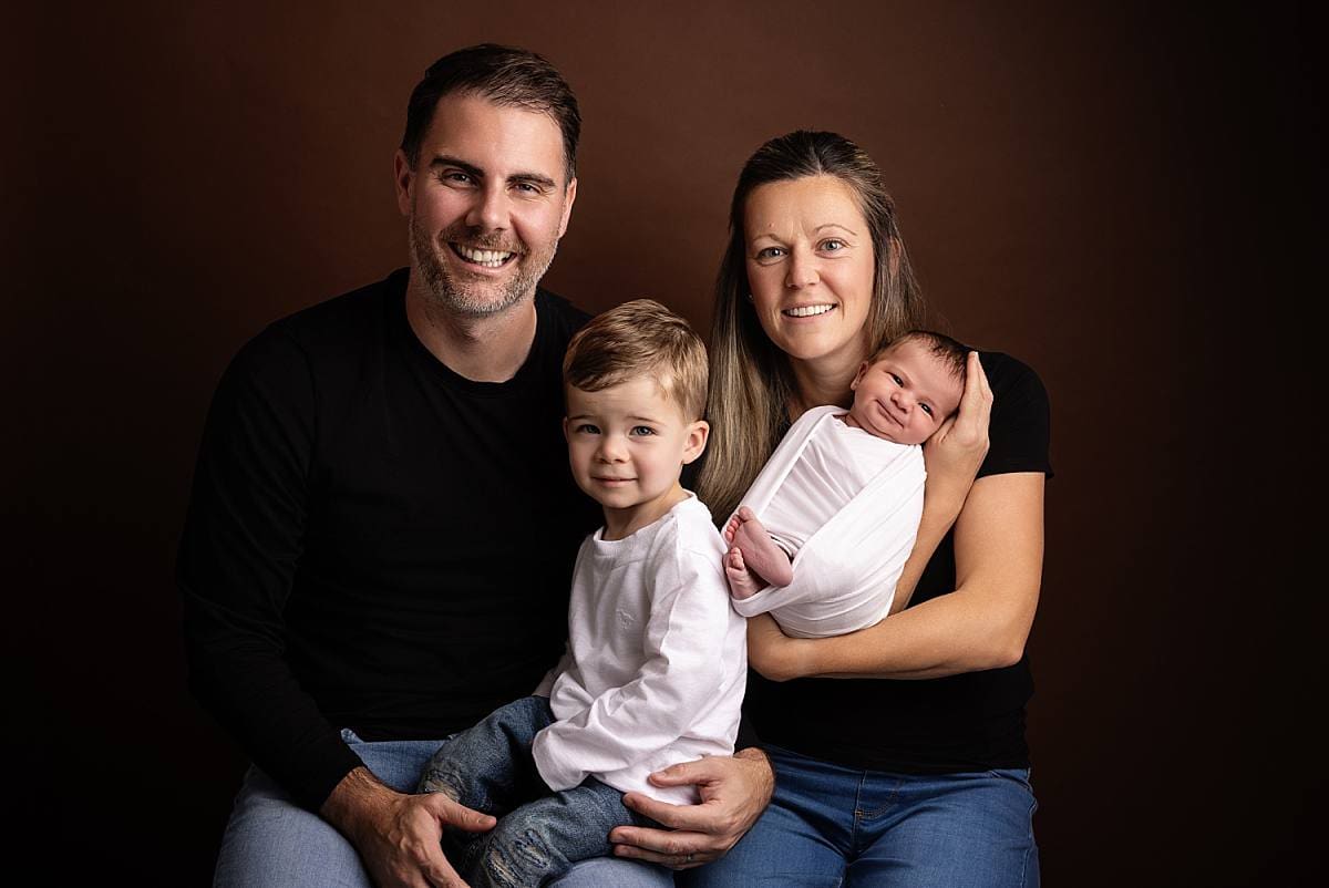 family portrait parents, siblings, newborn , Ania Photo Newborn photographer Chichester West Sussex photo session
