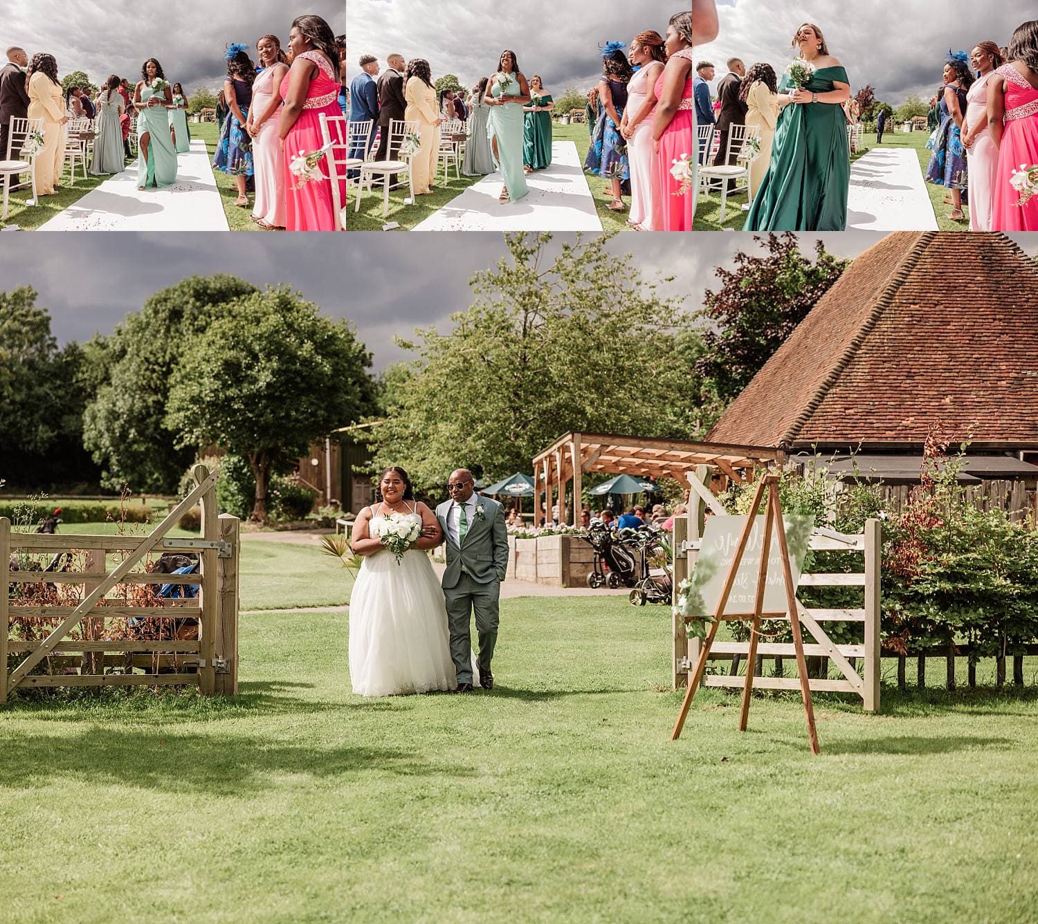 wedding at East Horton Golf Club with white gazebo ceremony in summer