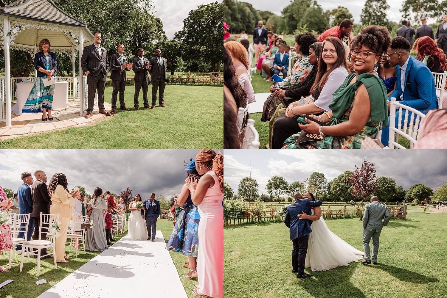 wedding at East Horton Golf Club with white gazebo ceremony in summer