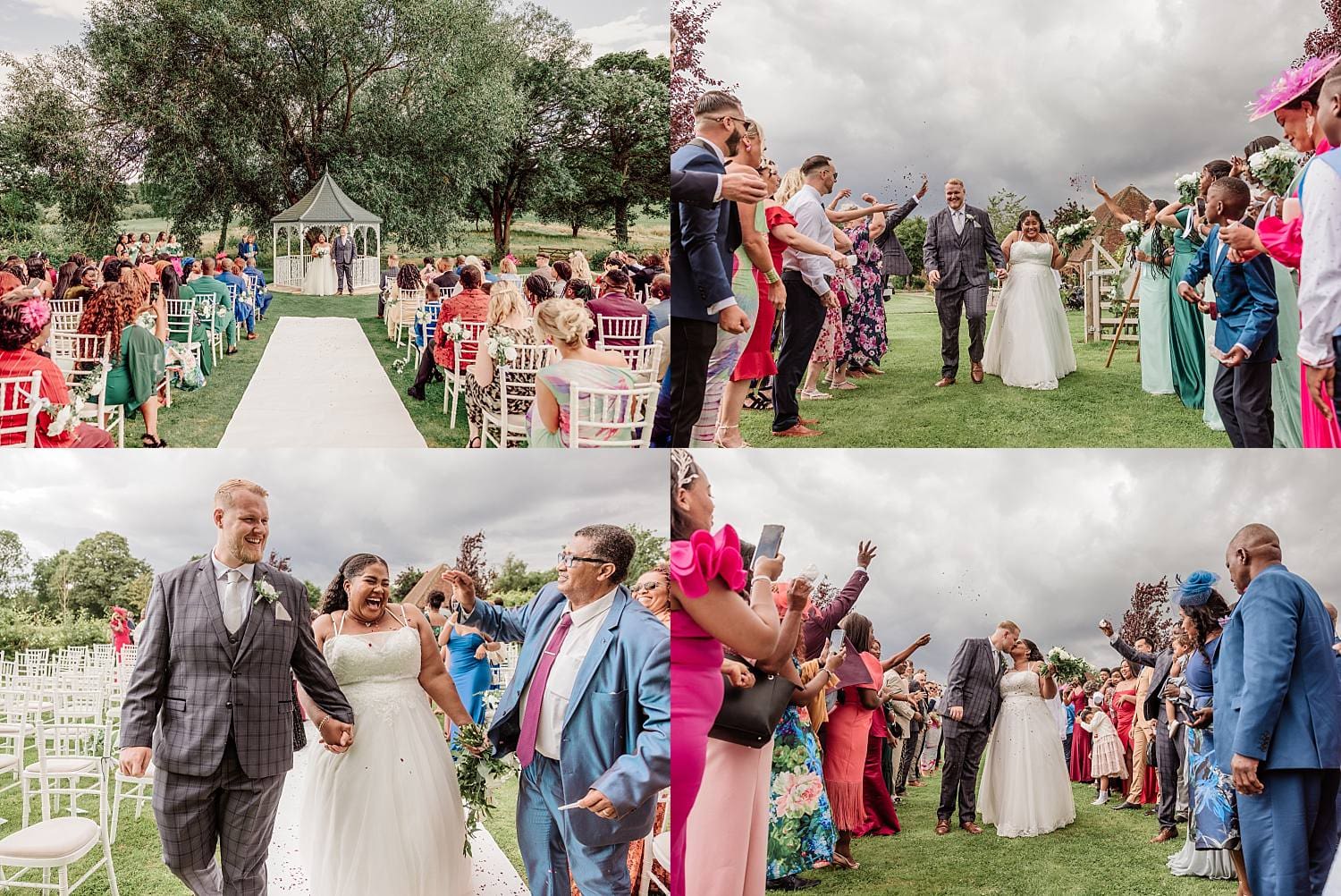 wedding at East Horton Golf Club with white gazebo ceremony in summer