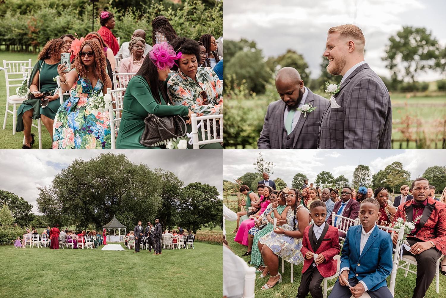 wedding at East Horton Golf Club with white gazebo ceremony in summer