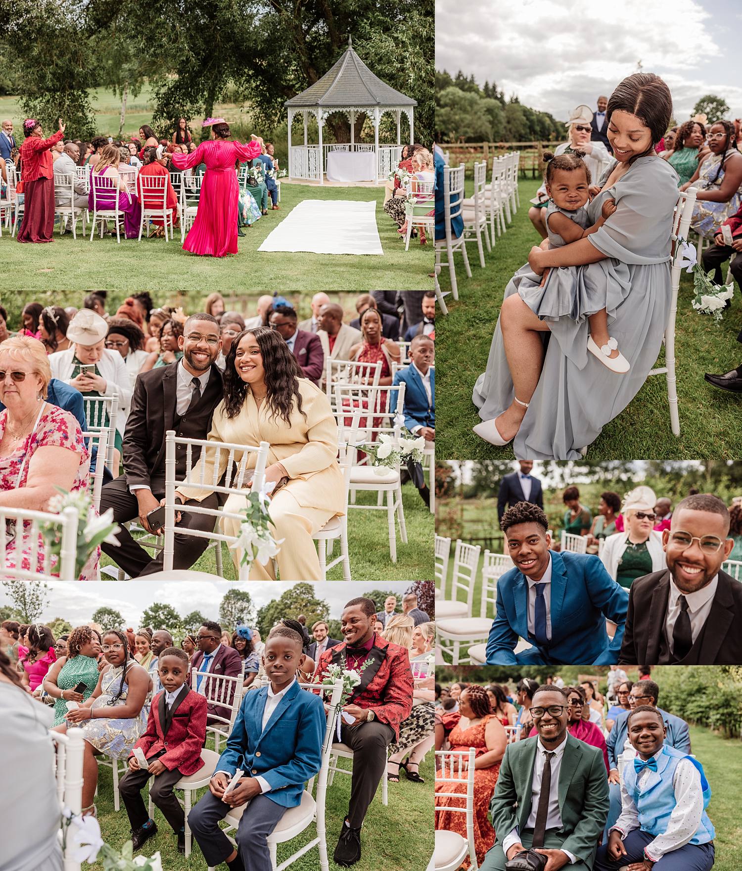 wedding at East Horton Golf Club with white gazebo ceremony in summer