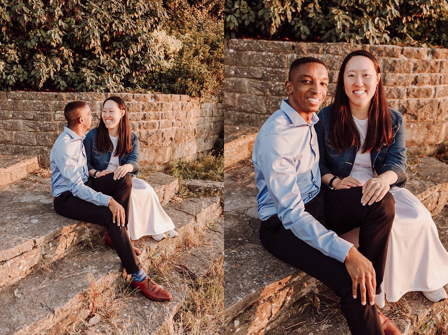 Sunset engagement photos near South Parade Pier, Southsea