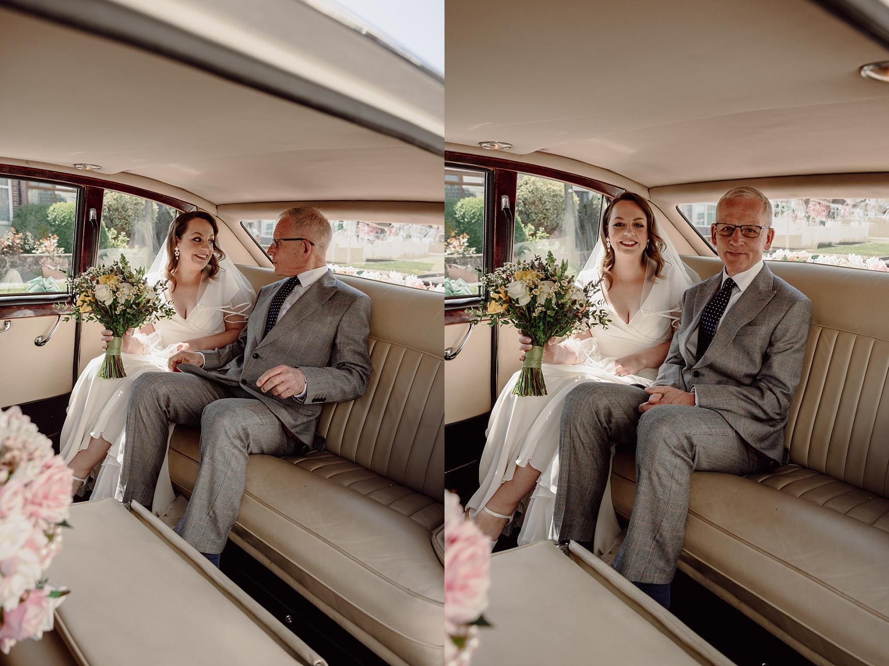 father and daughter at wedding Hampshire