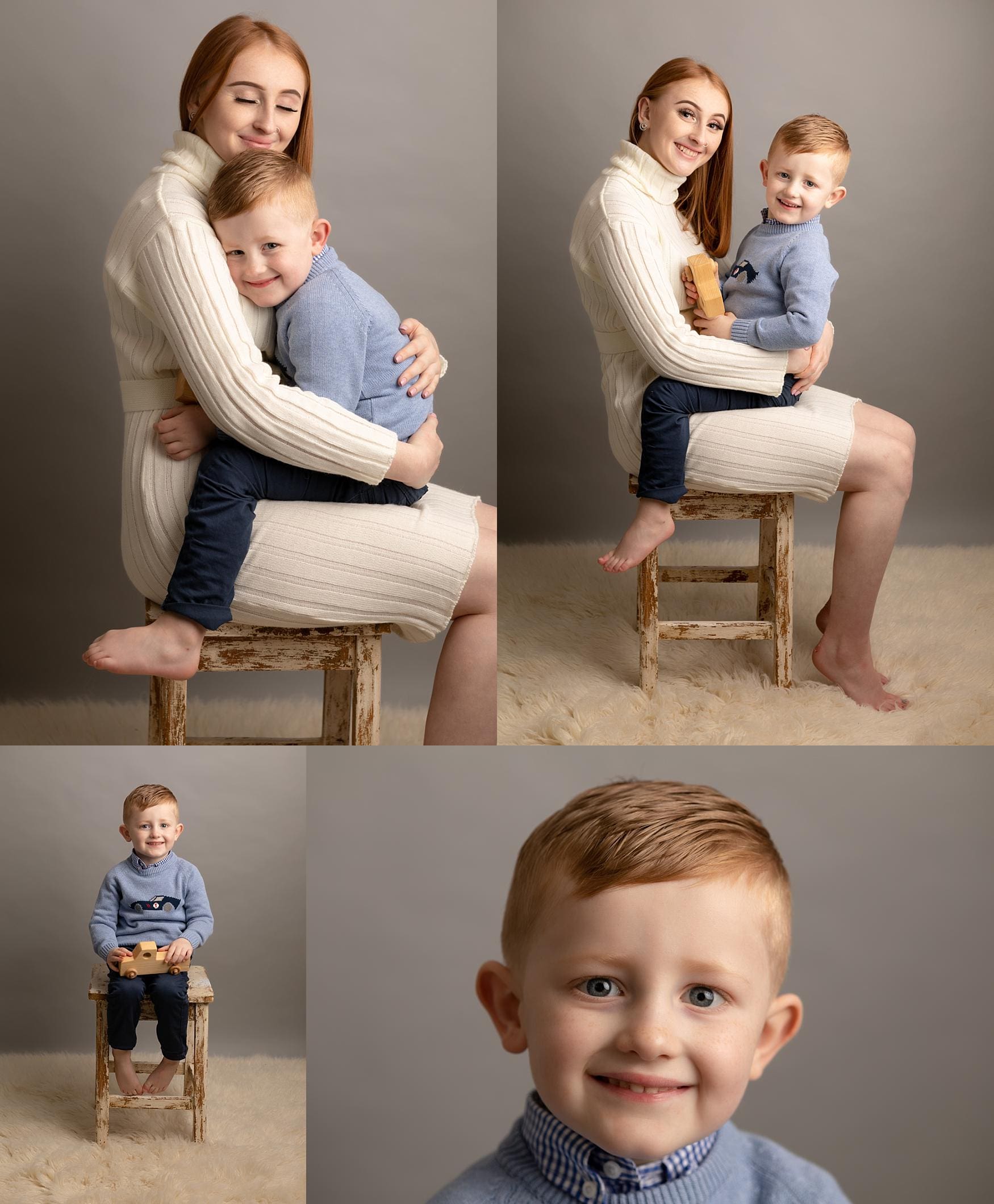 sister and brother in studio