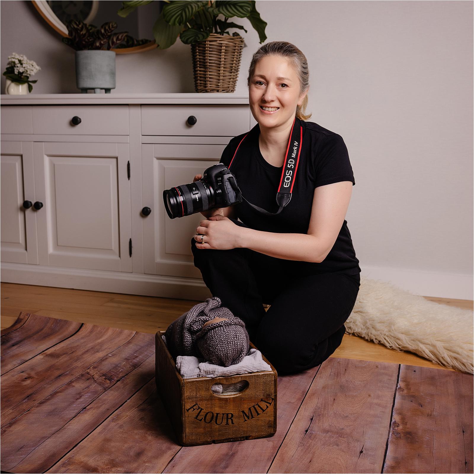 portrait at work of Ania Nicholls from Ania Photo Hampshire photographer