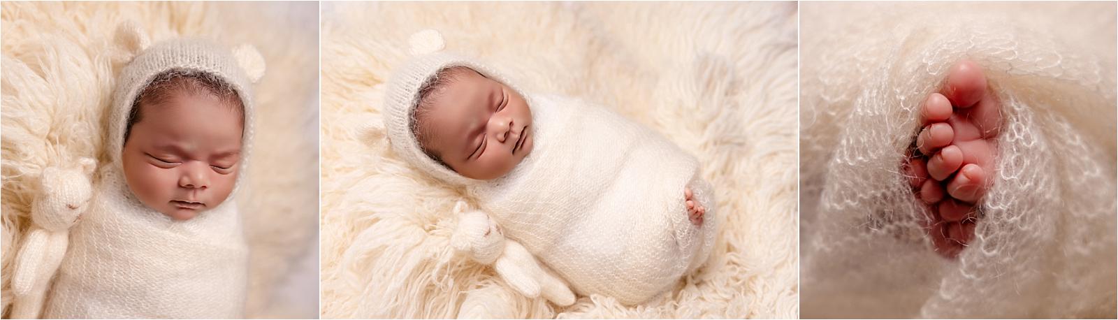 Newborn baby boy close-up portrait, home newborn photography session Littlehampton West Sussex